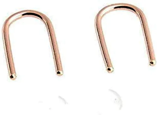 Vista 4 de Aretes de aro Huggie de alambre redondo de 0.512 in 20GA con relleno de oro