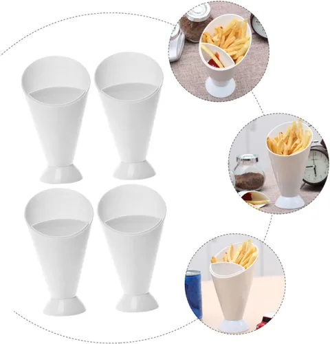 Vista 3 de Happyyami 6 unids Fritas Papas Fritas Taza de Ensalada Mini Alimentos Bandeja de Huevo Para Mini Postres Fry Fría Fría Taza de Inmersión de Cerámica
