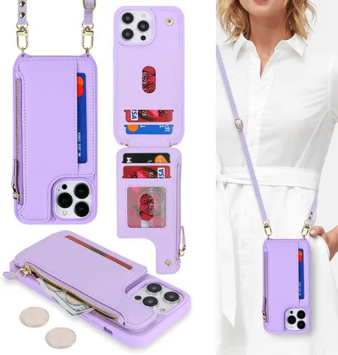Vista 33 de Cavor Funda para iPhone 14 Pro Max con Tarjetero, Funda Cartera para iPhone 14 Pro Max para Mujeres y Hombres, Soporte de Tarjetas de Crédito