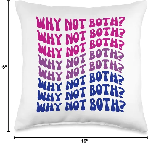 Vista 4 de Bisexuality Pride Why Not Both Bisexual Flag Bi LGBT Ally - Almohada (16 x 16 pulgadas), multicolor