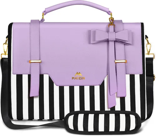 Vista 12 de MATEIN Bolsa para laptop para mujeres, maletín delgado de 15.6 pulgadas para computadora, funda, bolsa ligera linda y femenina de mensajero