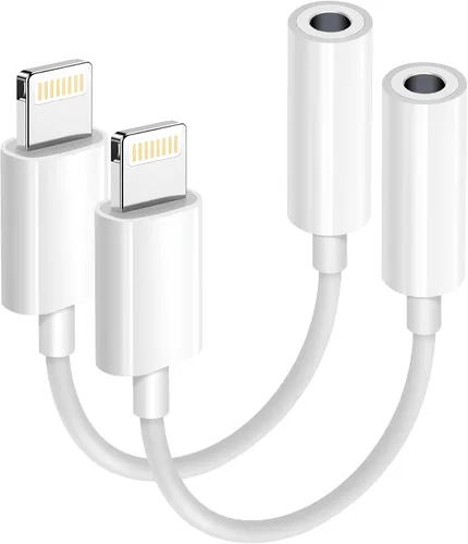Vista 14 de Paquete de 1 adaptador Lightning a conector de auriculares de 0.138 in con certificación MFi de Apple para iPhone, adaptador auxiliar para iPhone