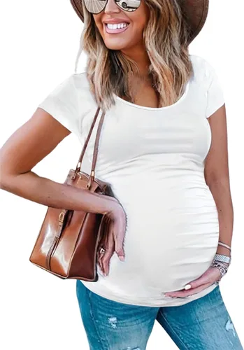 Vista 16 de Peauty Women's Maternity Side Ruched Shirts