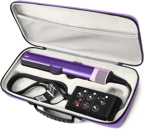 Vista 8 de Funda de viaje rígida compatible con Dyson Airstraight HT01 alisador de pelo y fuente de alimentación, funda de transporte impermeable y a prueba