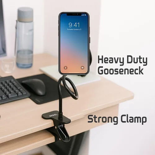 Vista 4 de AGOZ Soporte para teléfono celular, soporte de cuello de cisne, clip de abrazadera flexible para escritorio de oficina, cama, iPhone 17 Pro Max