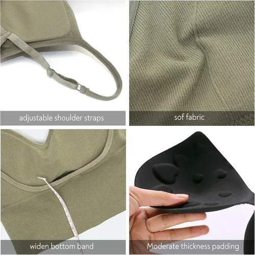 Vista 5 de Eleplus Brasier cómodo para dormir de 4 piezas para mujer, brasier sin varillas, acolchado, paquete de 4