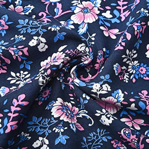 Vista 7 de ONGJWU Vestidos de verano para mujer, vestido largo de playa, bohemio, estampado floral, vestido de vacaciones, vestidos casuales de moda, S-2XL