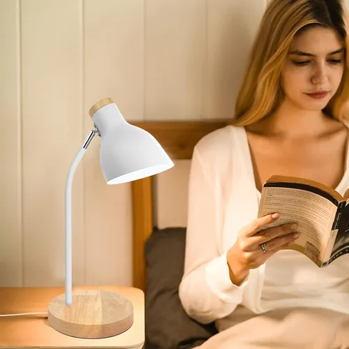 Vista 3 de Himmel Lámpara de escritorio, lámpara de mesa de metal ajustable, lámpara de mesa para niños para dormitorio, sala de estar, enchufe E27 para leer