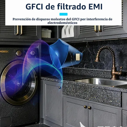 Vista 2 de LIDER GFCI Outlet 15Amp, autocomprobación resistente a manipulaciones Dorado
