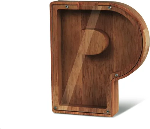 Vista 49 de Alcancía con nombre personalizado, 26 letras láser con texto personalizado, banco de monedas de madera, significado educativo, alcancía con nombre