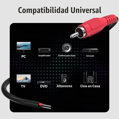 Vista 6 de UIInosoo - Cable RCA a altavoz, paquete de 2 adaptadores de enchufe macho RCA a cable desnudo extremo abierto, cable de audio de 1 pie, negro y rojo