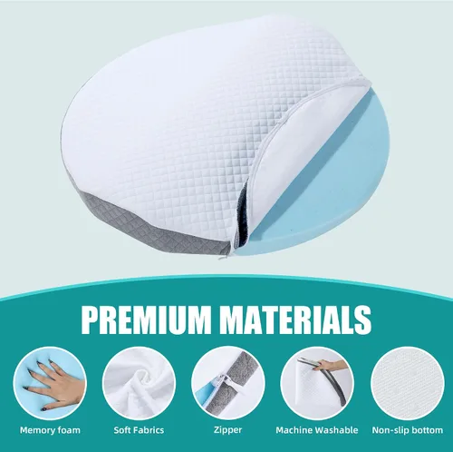 Vista 3 de ROYALAY Almohada de apoyo lumbar para cama, almohada de cintura de espuma viscoelástica para dormir, almohada ergonómica de cuña para soporte