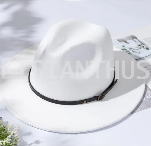 Vista 106 de Lisianthus - Sombrero con cinta con hebilla de ajuste, para mujer, modelo Fedora
