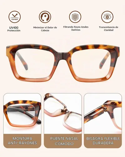 Vista 3 de JOLISU - Paquete de 5 lentes de lectura para mujeres, lentes de computadora con bloqueo de luz azul, bisagra de resorte Varios