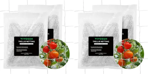 Vista 13 de VIVOSUN Red de enrejado de plantas de 5 x 15 pies, red de cultivo de poliéster resistente, red de enrejado de jardín con malla cuadrada para plantas
