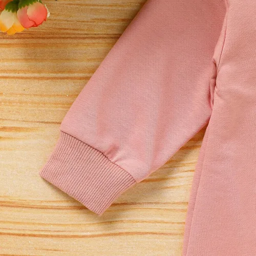 Vista 5 de ZOELNIC Conjunto de 2 piezas de ropa de otoño e invierno para bebé recién nacida con capucha y estampado de letras