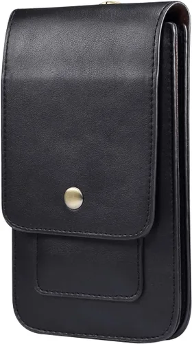 Vista 4 de Funda de cuero prémium para cinturón con clip para iPhone Xs Max, 11 Pro Max, 12 (5.4)/12 (6.1), 6s Plus, 7 Plus, 8 Plus, para bolso de hombre