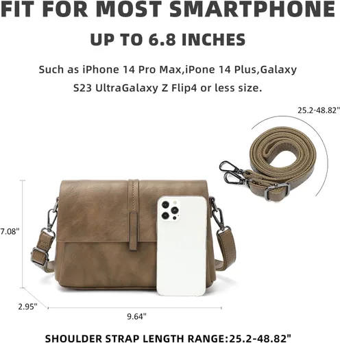 Vista 4 de KouLi Buir Bolsos cruzados para mujer, bolsos de cuero sintético, bolsos de diseñador de moda, bolso de hombro de mano de noche