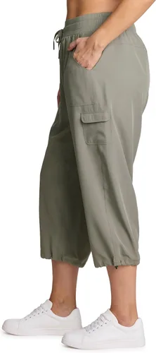 Vista 27 de RBX Active - Pantalón capri para mujer, talla grande, ligero, tejido, con cordón, estilo cargo
