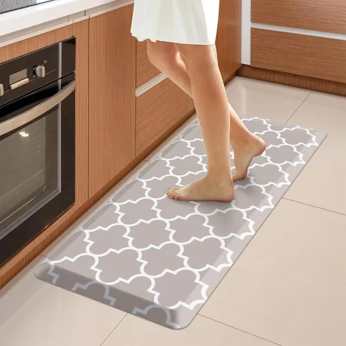 Vista 54 de WISELIFE Tapete de cocina acolchado antifatiga, 17.3 x 28 pulgadas, antideslizante, resistente, de PVC, ergonómico, impermeable, cómodo