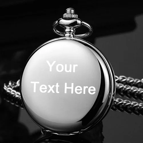 Vista 6 de Dragon Quartz Pocket Watches for Men Roman Numerals Pocket Watch with Chain Cus-CF18-plata