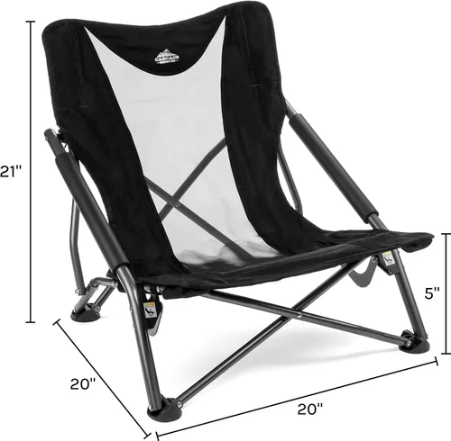 Vista 3 de Cascade Mountain Tech Silla de campamento plegable para camping, playa, picnic, barbacoas, eventos deportivos con bolsa de transporte