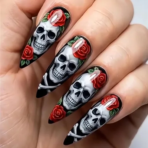 Vista 19 de BABALAL Uñas Postizas Largas de Estilete para Pegar Blancas Uñas Falsas con Punta Francesa Diseño con Pegamento Suministros de Arte 24 Piezas XL