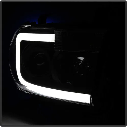 Vista 7 de ACANII - Faros delanteros para Toyota Tundra 2007-2013 con tubo LED ahumado negro estilo de mejora, juego de faros delanteros izquierdo y derecho
