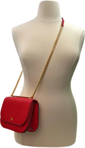 Vista 3 de Tory Burch Emerson - Bolso de hombro ajustable con solapa (berry), Bearberry
