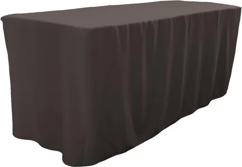 Vista 11 de LA Linen Mantel ajustable de popelina de poliéster, 96.2 in de largo x 30.0 in de ancho x 76.2