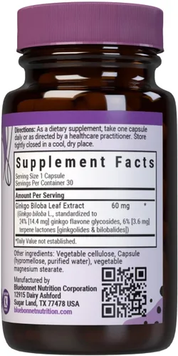Vista 2 de BlueBonnet Suplemento de extracto de hoja de ginkgo biloba, 30
