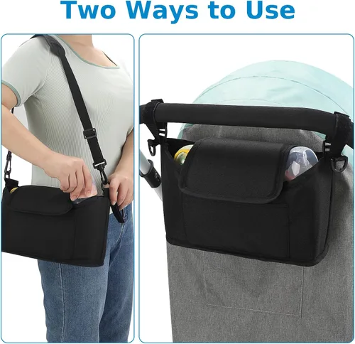 Vista 6 de Accmor Organizador universal para cochecito, organizador de bolsa de cochecito, organizador de cochecito, accesorios para Uppababy, Baby Jogger