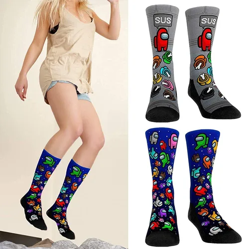 Vista 2 de Games Novelty - Calcetines de algodón cómodos para hombre y mujer