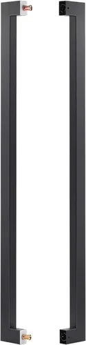 Vista 3 de Ranbo Manija de puerta con forma cuadrada/rectangular de 12 pulgadas, espalda con espalda, 10.315 in (10 5/16 pulgadas) CTC, 0.047 in de acero