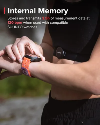 Vista 6 de SUUNTO Cinturón inteligente de frecuencia cardíaca: seguimiento superior de la frecuencia cardíaca, ajuste cómodo, negro