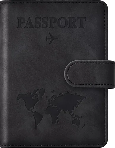 Vista 14 de Combo de tarjetero para pasaporte y vacuna, soporte para pasaporte con ranura para tarjeta de vacuna, cartera para pasaporte, funda para pasaporte