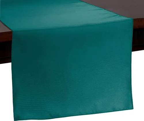 Vista 28 de ULTIMATE TEXTILE Camino de mesa de poliéster de 14 x 72 pulgadas, color azul aguamarina