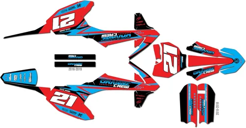 Vista 6 de Kit de gráficos para Ktm 50SX (2020-2023) Serie OG-CREW Cyan 09 Mil - Adhesivos para motocicleta Dirt Pit Bike Motocicleta, accesorios de motocross
