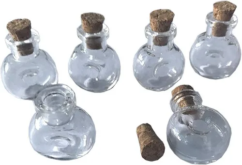 Vista 12 de Mini lindas botellas de vidrio colgantes con forma de estrella, pequeñas botellas colgantes con corcho, tarros de bricolaje, frascos de regalo, 10