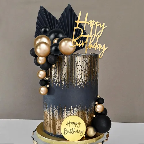 Vista 8 de Juego de 25 adornos de acrílico para pastel de cumpleaños, números 0-9, decoración de pastel en forma de bola (negro)