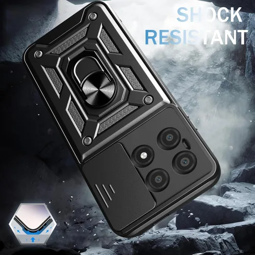 Vista 5 de Funda para Motorola Moto G 5G 2024 con protector de pantalla, funda protectora con protector de cámara, funda protectora con función atril para Moto