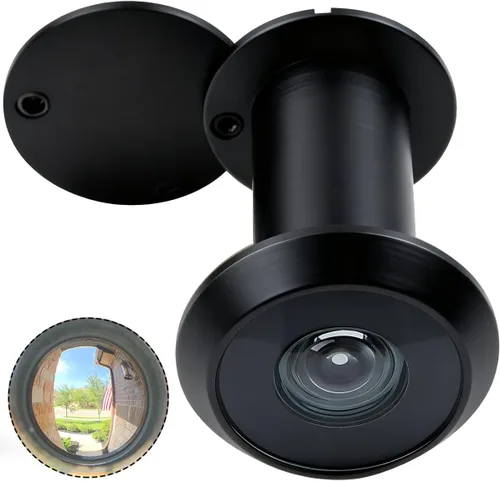 Vista 9 de Earl Diamond - Mirillas para puerta, mirilla de visor de puerta de latón macizo de 200 grados con cubierta de privacidad giratoria resistente