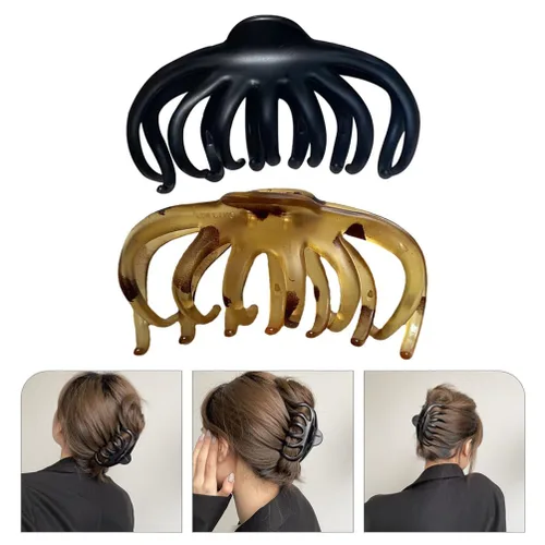 Vista 5 de Mobestech 2 pinzas para el cabello, pinzas decorativas para el cabello, pinzas de mariposa grandes para cabello grueso, pasador francés, pinzas