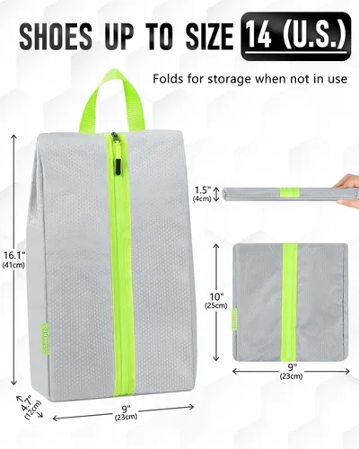 Vista 3 de Bolsas de zapatos a prueba de olores para viajes, bolsa de fútbol, a prueba de olores, con tela de carbono activo, absorben olores y resistentes al