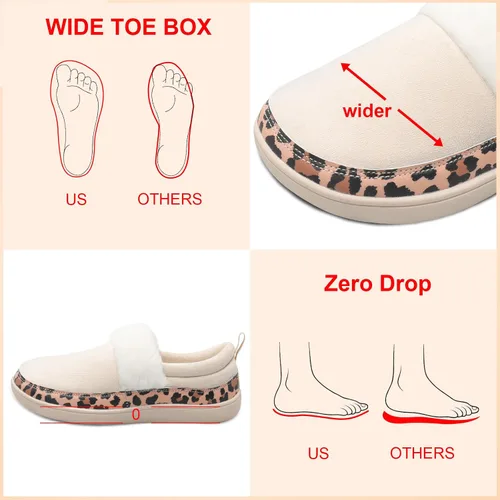 Vista 2 de Scurtain Pantuflas tipo mocasín para mujer, cómodas y cómodas botas de invierno con suela de goma cómoda