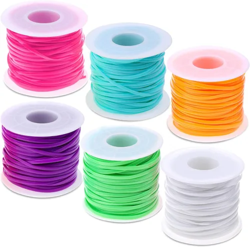 Vista 8 de cridoz - Kit de cuerda de cordón, paquete de 6 cordones de plástico, kit de tejido de cordón para pulseras, llaveros, manualidades