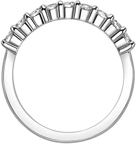 Vista 2 de Anillo de boda de diamantes de 12 quilates, anillo de boda de media eternidad, oro blanco de 14 quilates