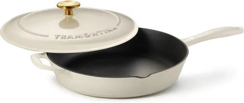 Vista 8 de Tramontina Sartén de hierro fundido esmaltado y horno holandés Sartén perfecta para freír, sellar, estofar y cocinar de horno a mesa