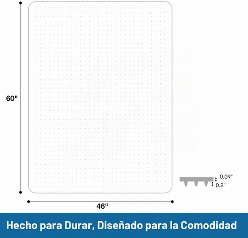 Vista 2 de Tapete para silla para alfombra, tapete para silla de escritorio de 46 x 60 pulgadas para suelos alfombrados, tapete de vinilo de oficina