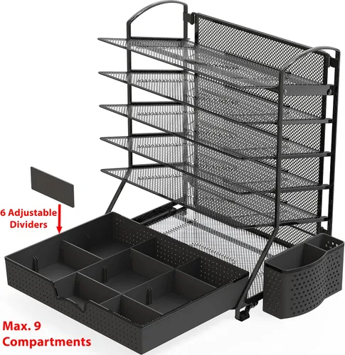 Vista 3 de Simple Houseware Organizador de archivos de escritorio de 6 niveles